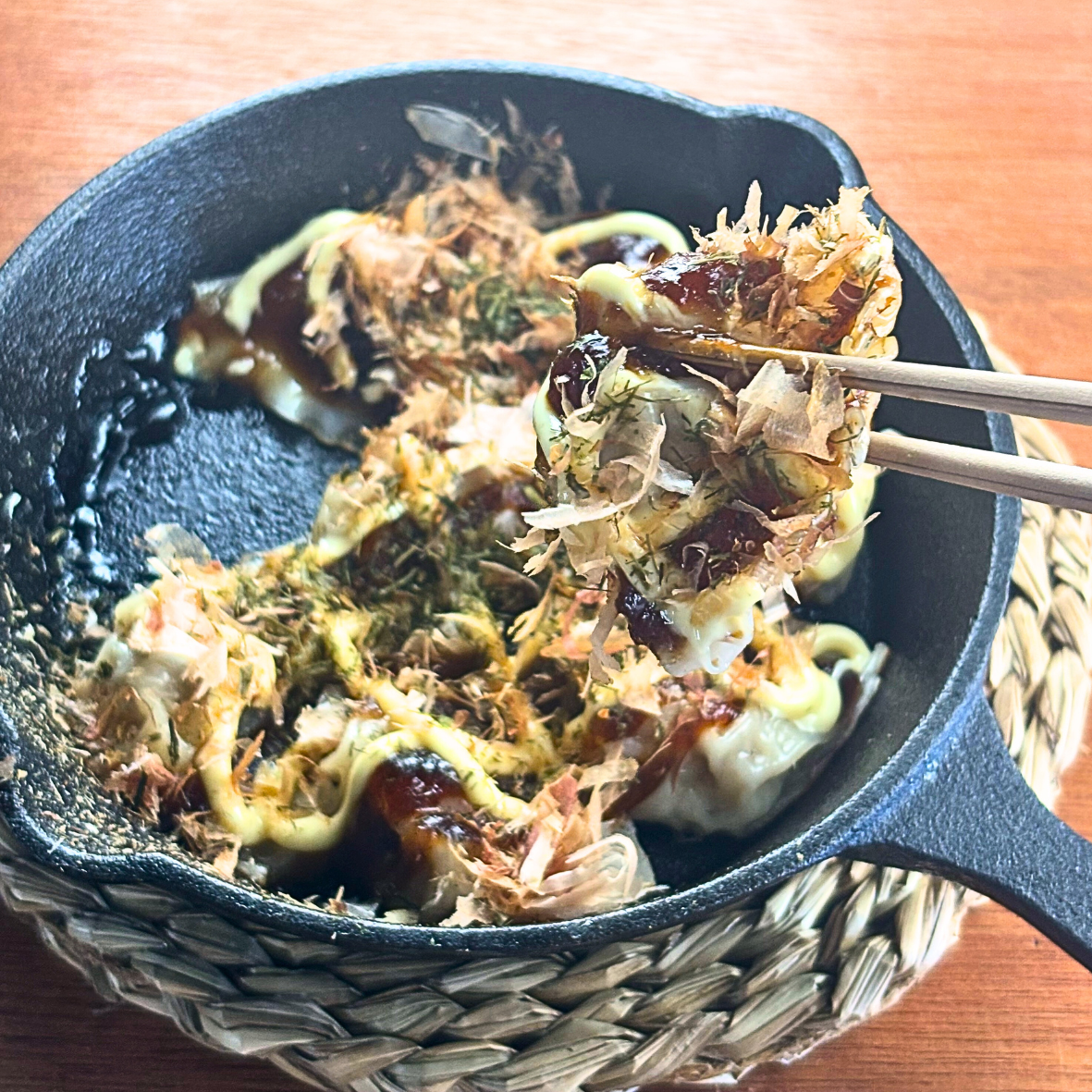 餃子でお好み焼き